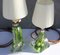 Green Crystal Lamps from Val St Lambert, Belgium, Set of 2 12