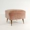 Pink Velvet Pouf with Brass Legs, 1950s, Image 2