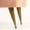 Pouf di velluto rosa con gambe in ottone, anni '50, Immagine 10