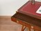 Escritorio de campaña militar italiano de madera y latón con tablero de cuero rojo, años 60, Imagen 8