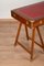 Escritorio de campaña militar italiano de madera y latón con tablero de cuero rojo, años 60, Imagen 10