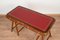 Bureau Campagne Militaire en Bois et Laiton avec Plateau en Cuir Rouge, Italie, 1960s 4