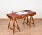 Bureau Campagne Militaire en Bois et Laiton avec Plateau en Cuir Rouge, Italie, 1960s 2