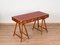 Bureau Campagne Militaire en Bois et Laiton avec Plateau en Cuir Rouge, Italie, 1960s 14