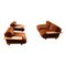 Braunes Mid-Century Pianura Wohnzimmer Set aus Samt von Mario Bellini für Cassina, 1970er, 5er Set 6