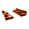 Braunes Mid-Century Pianura Wohnzimmer Set aus Samt von Mario Bellini für Cassina, 1970er, 5er Set 4