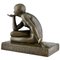 Maurice Guiraud Rivière, Escultura Enigma Art Déco de desnudo sentado, 1925, Bronce, Imagen 3