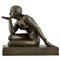Maurice Guiraud Rivière, Escultura Enigma Art Déco de desnudo sentado, 1925, Bronce, Imagen 1