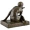 Maurice Guiraud Rivière, Escultura Enigma Art Déco de desnudo sentado, 1925, Bronce, Imagen 5