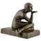 Maurice Guiraud Rivière, Escultura Enigma Art Déco de desnudo sentado, 1925, Bronce, Imagen 7