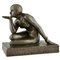 Maurice Guiraud Rivière, Escultura Enigma Art Déco de desnudo sentado, 1925, Bronce, Imagen 2