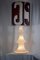 Lampada vintage in vetro opalino con paralume in tessuto, Italia, anni '60, Immagine 1