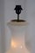 Lampada vintage in vetro opalino con paralume in tessuto, Italia, anni '60, Immagine 3