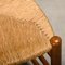 Spanish Brutalist Rustic Dining Chairs in Oak and Rush, Set of 4, Image 15