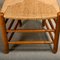 Spanish Brutalist Rustic Dining Chairs in Oak and Rush, Set of 4, Image 16