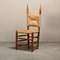 Spanish Brutalist Rustic Dining Chairs in Oak and Rush, Set of 4, Image 6