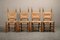 Spanish Brutalist Rustic Dining Chairs in Oak and Rush, Set of 4, Image 3