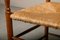 Set of Rustic Armchair and Stool in Stained Oak and Rush, 1950s 7