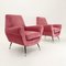 Italian Pink Velvet Armchairs, 1950s, Set of 2 4