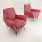 Italian Pink Velvet Armchairs, 1950s, Set of 2 3