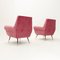 Italian Pink Velvet Armchairs, 1950s, Set of 2 8