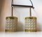 Mid-Century Glass & Brass Dual Pendant Lamp from Orrefors, 1960s 1