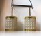 Mid-Century Glass & Brass Dual Pendant Lamp from Orrefors, 1960s, Image 1