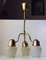 Mid-Century Deckenlampe aus Opalglas und Messing von Asea, 1950er 1