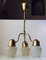 Mid-Century Opaline Glass & Brass Ceiling Light from Asea, 1950s, Image 1