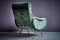 Poltrona in velluto verde nello stile di Marco Zanuso, anni '50, Immagine 8