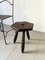 Brutalist Colonial Style Carved Tripod Stool, Spain, 1940s 3