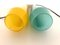 Lampade a sospensione in vetro di Murano verde e giallo di Vistosi, Italia, anni '70, set di 2, Immagine 5