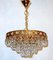 Brass Crystal 24 Carat Gold Plated Chandelier from Sölken Leuchten, 1970s 4