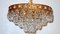 Brass Crystal 24 Carat Gold Plated Chandelier from Sölken Leuchten, 1970s 1