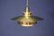 Mid-Century Danish Pendant in Brass-Coated Aluminum, 1960s 4