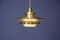 Mid-Century Danish Pendant in Brass-Coated Aluminum, 1960s 2