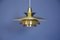 Mid-Century Danish Pendant in Brass-Coated Aluminum, 1960s, Image 1