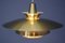 Mid-Century Danish Pendant in Brass-Coated Aluminum, 1960s 6