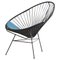 Black Acapulco Chair with Petroleum Cushion by OK Design, Image 1