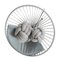 Black Acapulco Chair with Petroleum Cushion by OK Design, Image 6