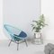Silla Acapulco en azul claro con cojín en azul petróleo de OK Design, Imagen 2