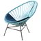 Silla Acapulco en azul claro con cojín en azul petróleo de OK Design, Imagen 1