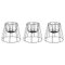 Petits Supports pour Plante Cibele Noirs par OK Design, Set de 3 1