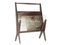 Italian Stained Plywood & Decorated Glass Magazine Rack, 1950s, Image 1