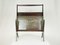 Italian Stained Plywood & Decorated Glass Magazine Rack, 1950s, Image 2