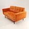 Italienisches Samt Schlafsofa in Orange, 1950er 4