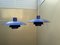 Vintage Blue Model Ph 4/3 Pendant Lamps by Poul Henningsen for Louis Poulsen, 1970s, Set of 2 1