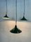 Industrial Hanging Lamps in Green Enamel, Set of 3 6