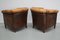 Set of Vintage Dutch Cognac Colored Leather Club Chairs 13