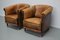 Set of Vintage Dutch Cognac Colored Leather Club Chairs 8